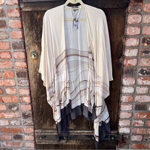 Vince Camuto Cream and Tan Open Cardigan Sz Plus